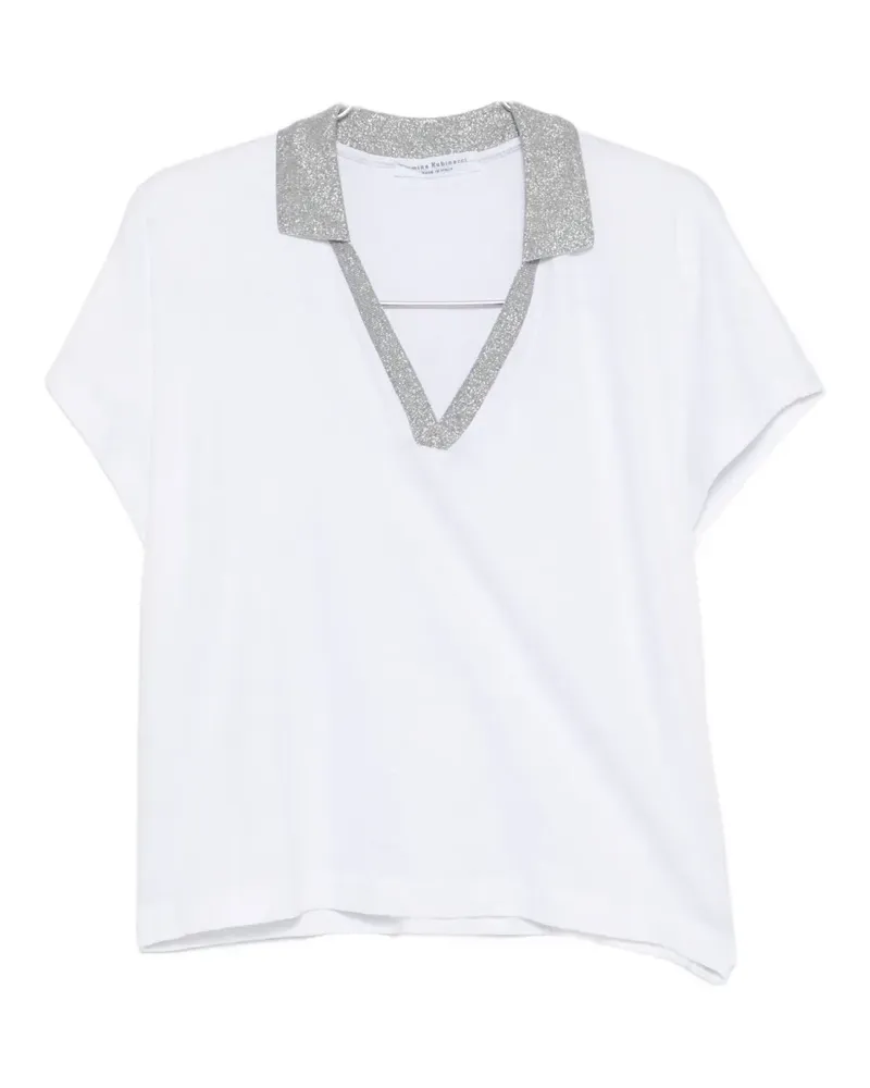 Amina Rubinacci glitter-trim T-shirt - Weiß Weiß