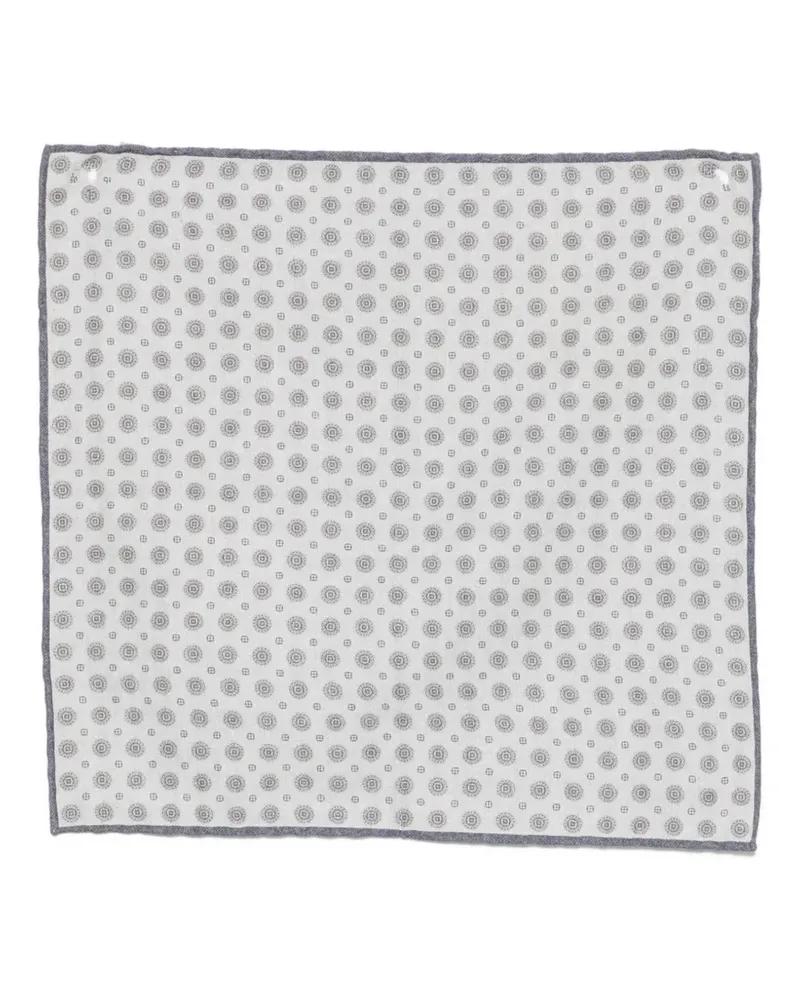 Eleventy Geometrisch gemustertes Einstecktuch - Grau Grau