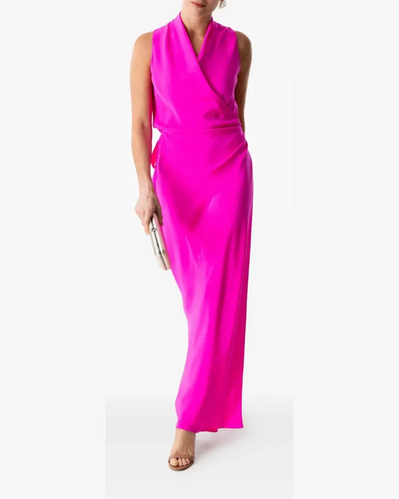 Peter Cohen Gewickeltes Vickie Maxikleid - Rosa Rosa