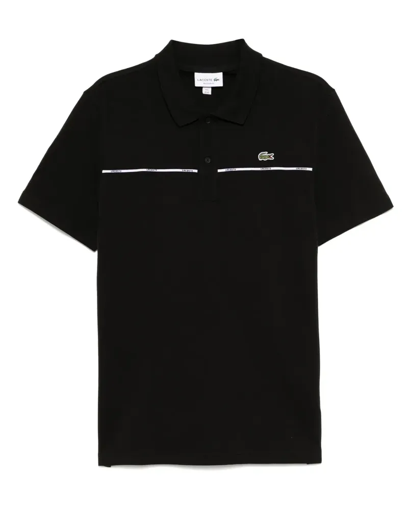Lacoste Regular Fit Logo Trim L.12.12 Poloshirt - Schwarz Schwarz