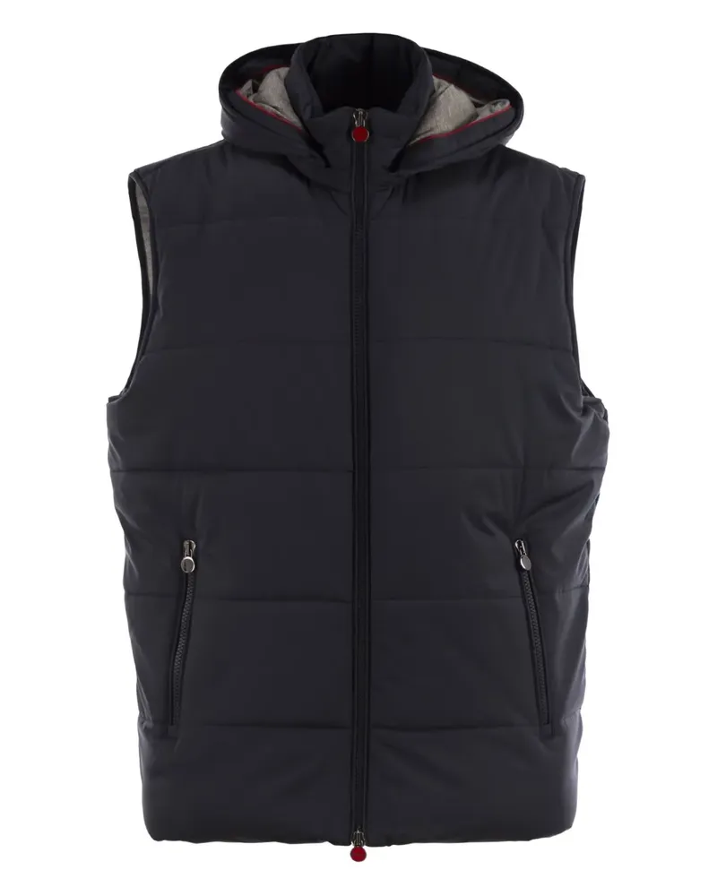 Kiton Weste mit Kapuze - Blau Blau