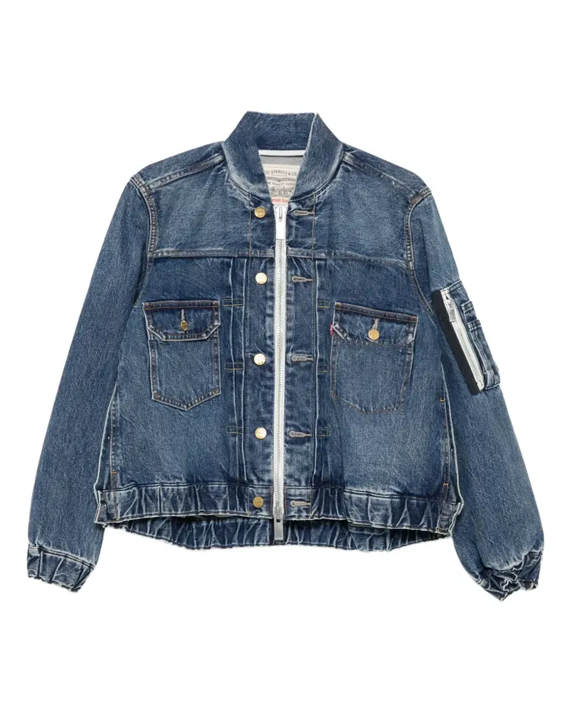 Sacai x Levi's Hybrid Jeansjacke mit Reißverschluss - Blau Blau