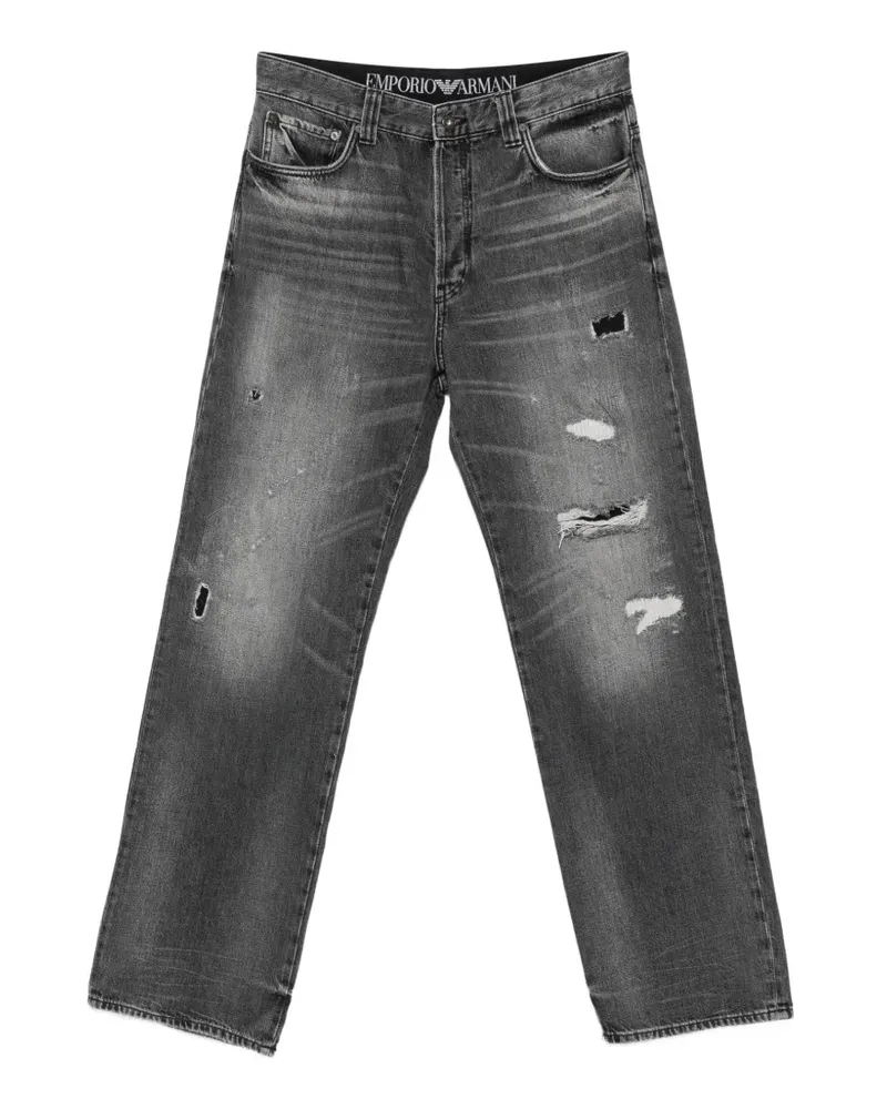 Emporio Armani Ausgeblichene Jeans im Distressed-Look - Grau Grau