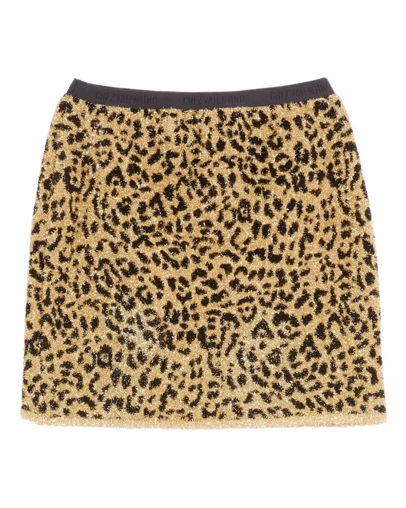 Valentino Garavani Kurzer Rock aus Lurex mit Animal-Print - Gelb Gelb