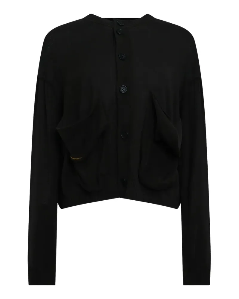 Yohji Yamamoto patch-pocket knitted cardigan - Braun Braun