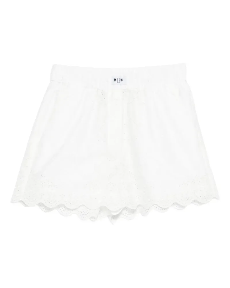 MSGM eyelet scalloped shorts - Weiß Weiß