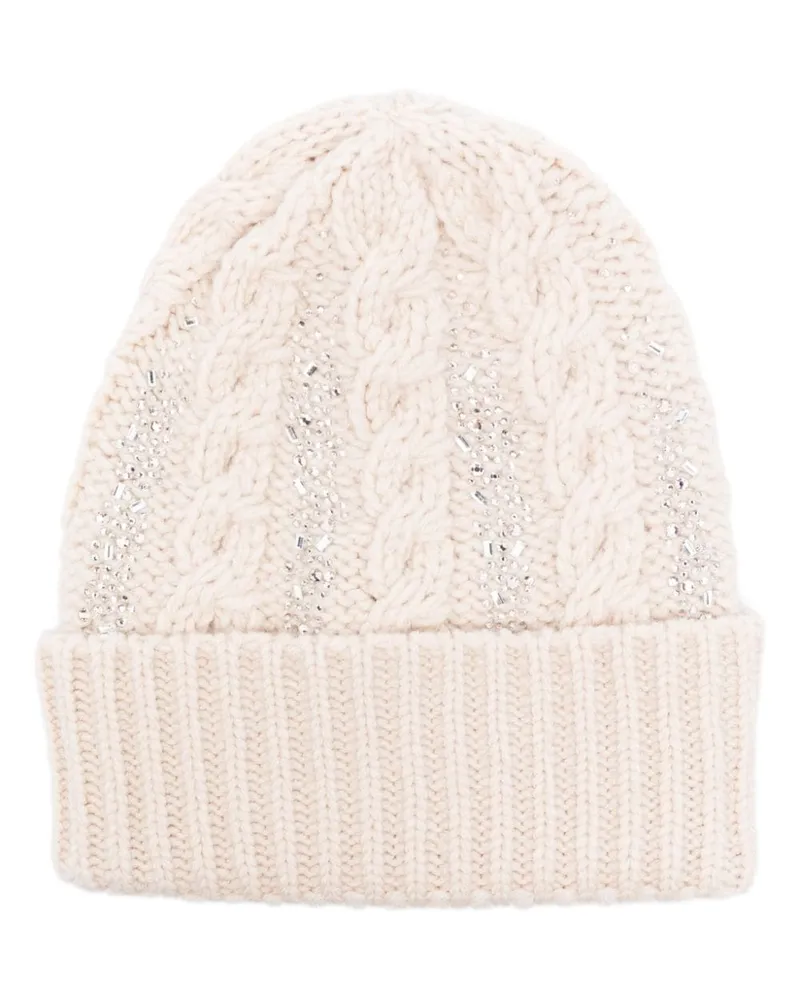 Ermanno Scervino Beanie mit Flechtdetail Nude