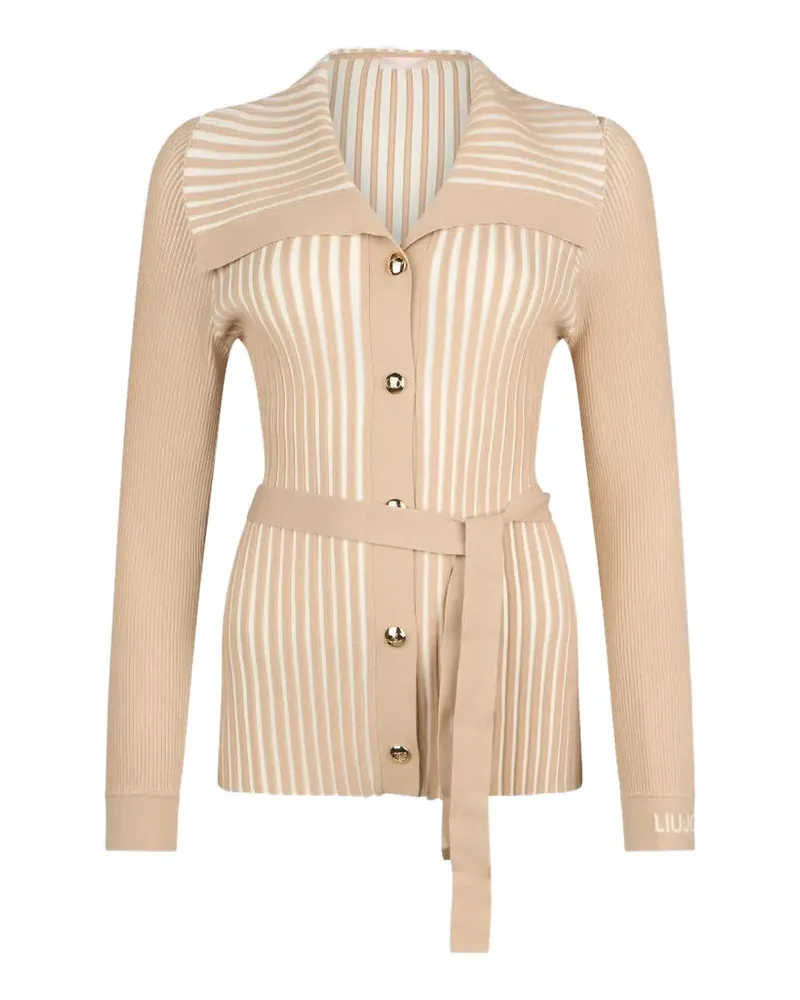 Liu Jo Gerippter Cardigan mit Kragen - Nude Nude