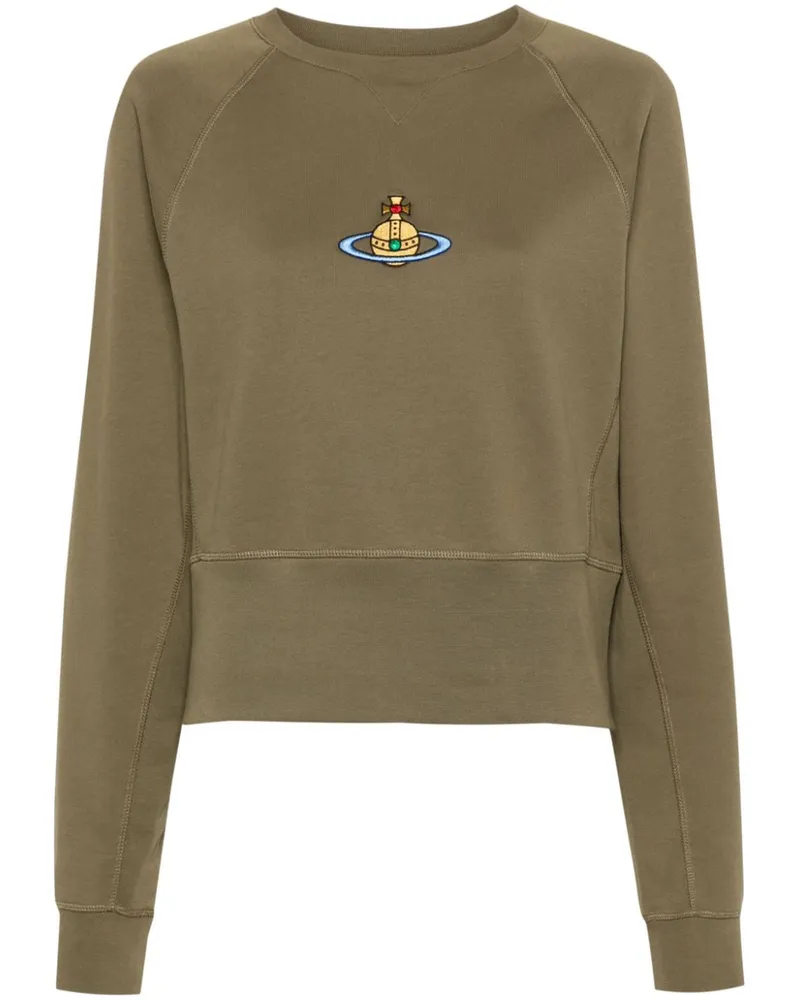 Vivienne Westwood Sweatshirt mit Logo-Stickerei Grün