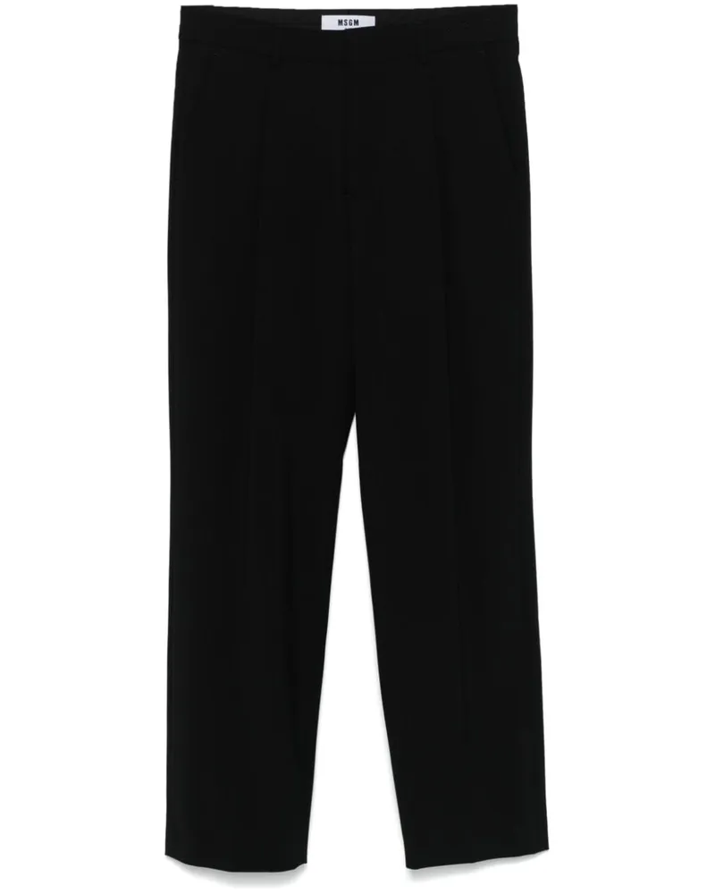 MSGM Hose mit Bundfalten Schwarz