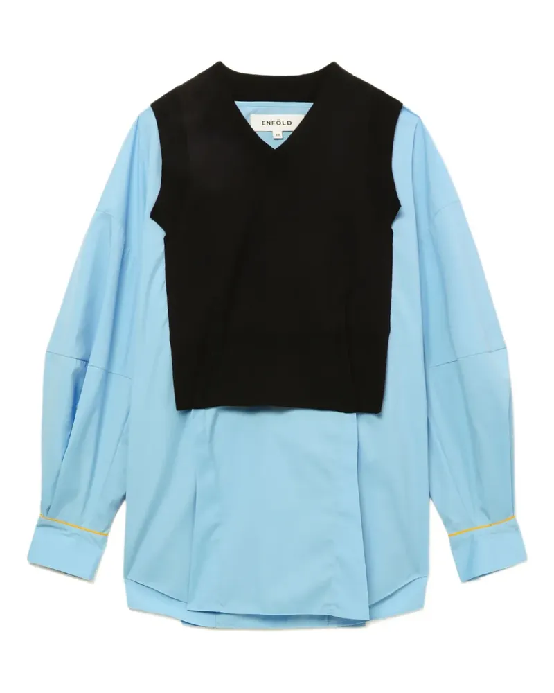 ENFÖLD Bluse mit V-Ausschnitt - Blau Blau