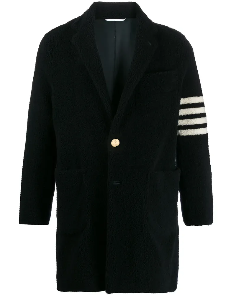 Thom Browne Mantel mit Logo-Streifen - Blau Blau