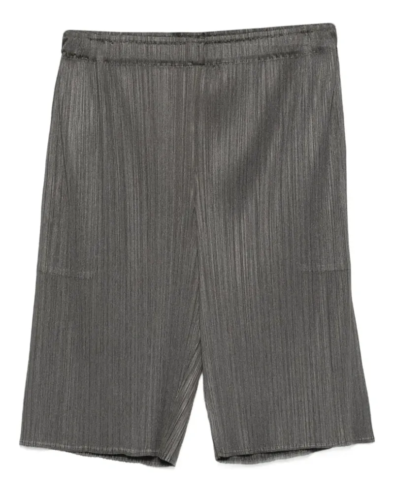 Issey Miyake Bundfaltenshorts mit Stretchbund - Grau Grau