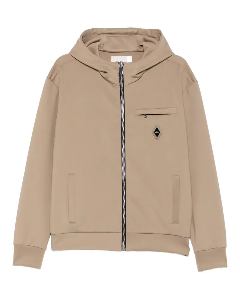 Yes London logo-patch hooded jacket - Nude Nude