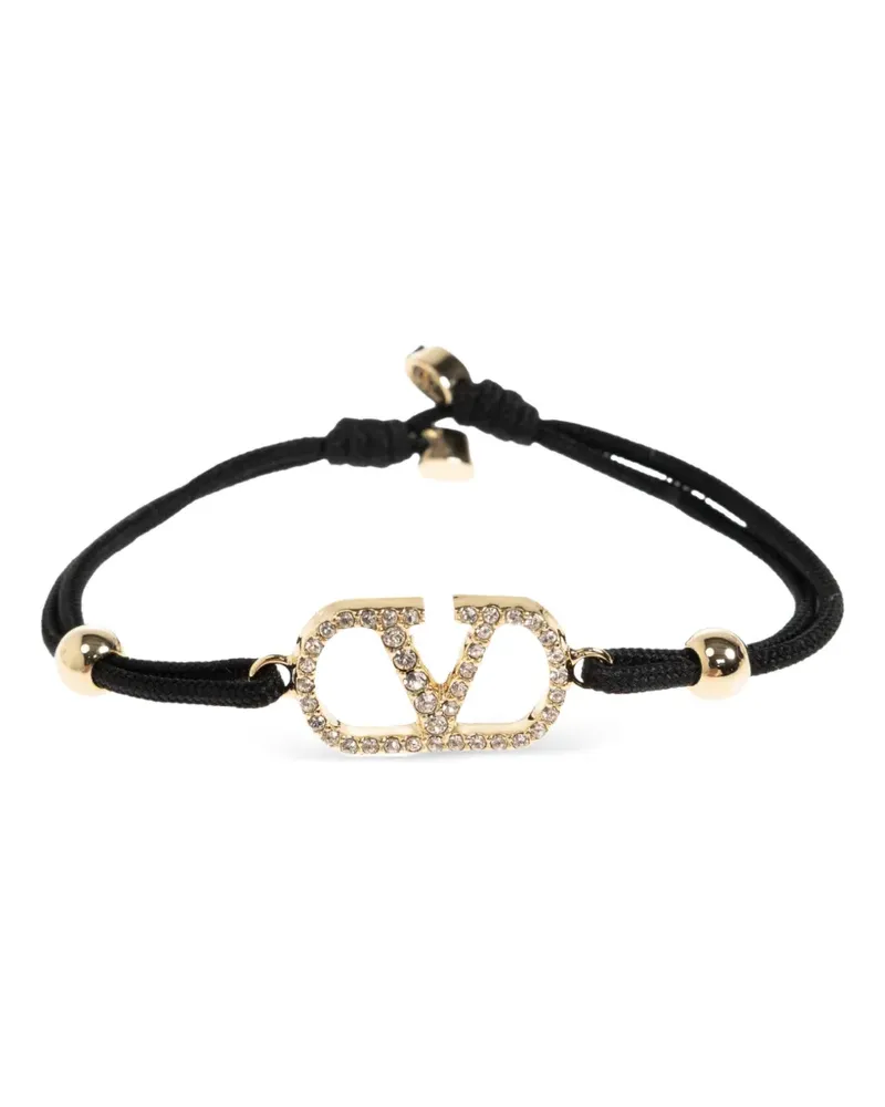 Valentino Garavani VLogo Signature crystal-embellished bracelets - Schwarz Schwarz
