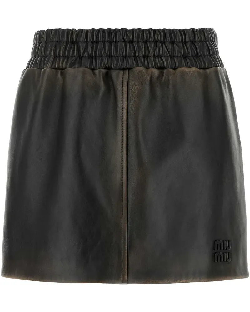 Miu Miu Minirock aus Leder - Braun Braun