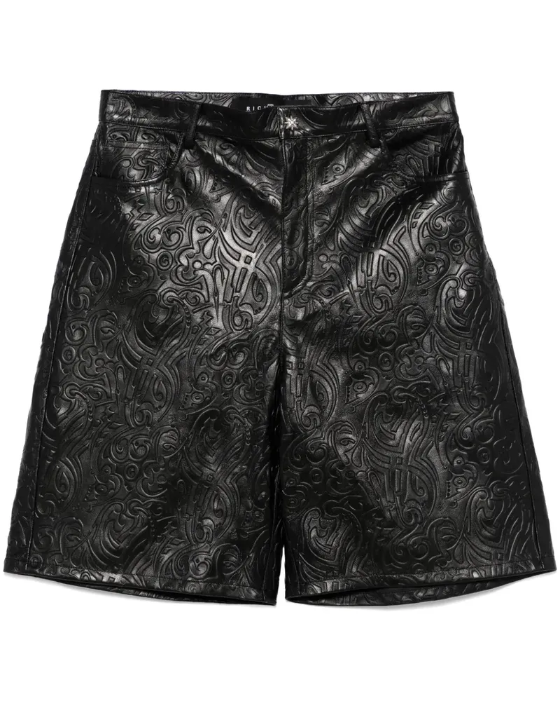 John Richmond Shorts aus Leder - Schwarz Schwarz