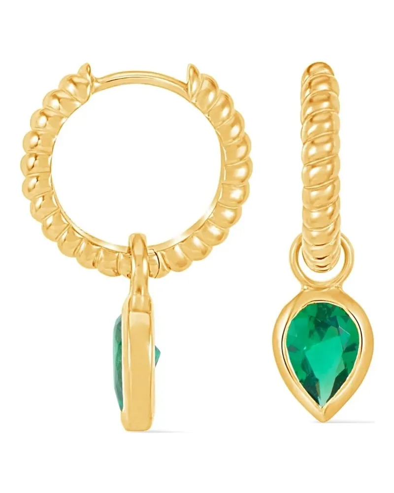 Dower & Hall Creolen im Twist-Design mit Anhänger - Gold Gold