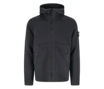 Hoodie mit Logo-Patch - Schwarz