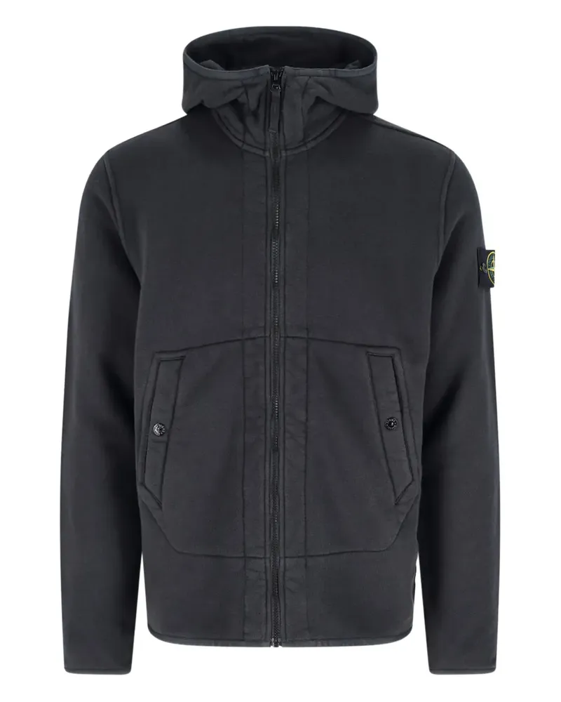 Stone Island Hoodie mit Logo-Patch - Schwarz Schwarz
