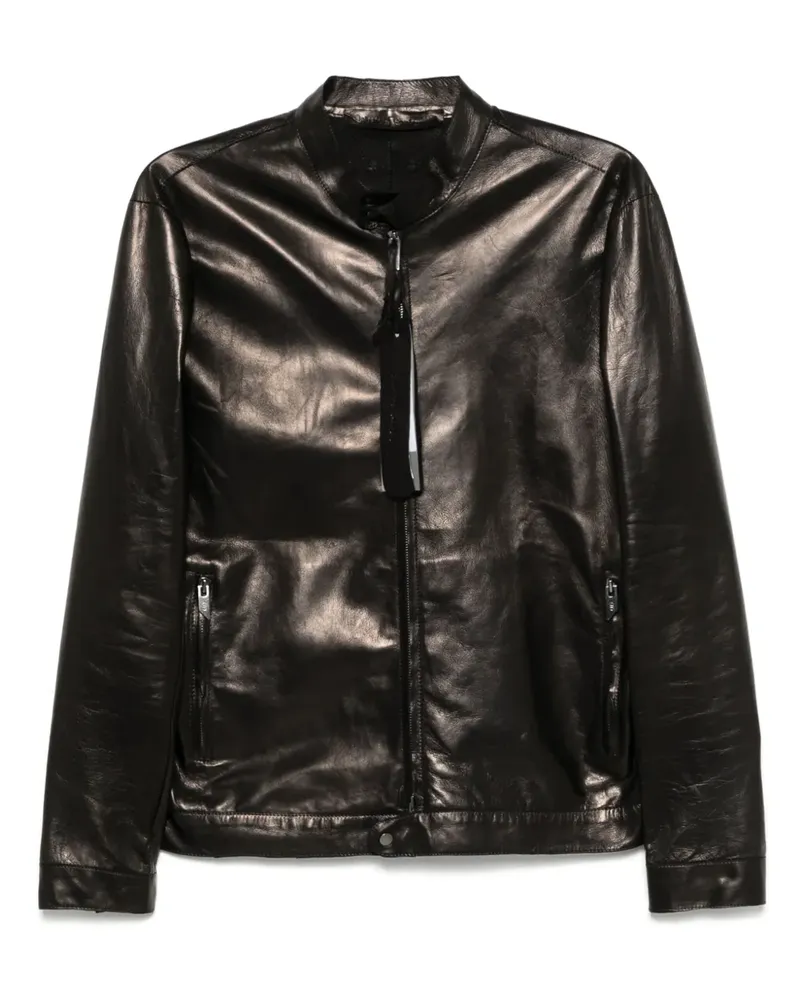 Salvatore Santoro Klassische Lederjacke - Schwarz Schwarz