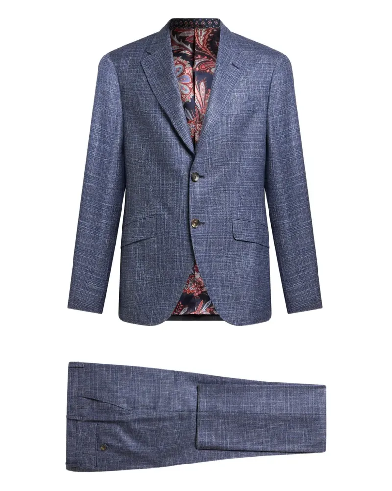Etro Karierter Anzug - Blau Blau