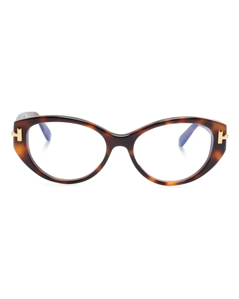Tom Ford Brille mit ovalem Gestell - Braun Braun