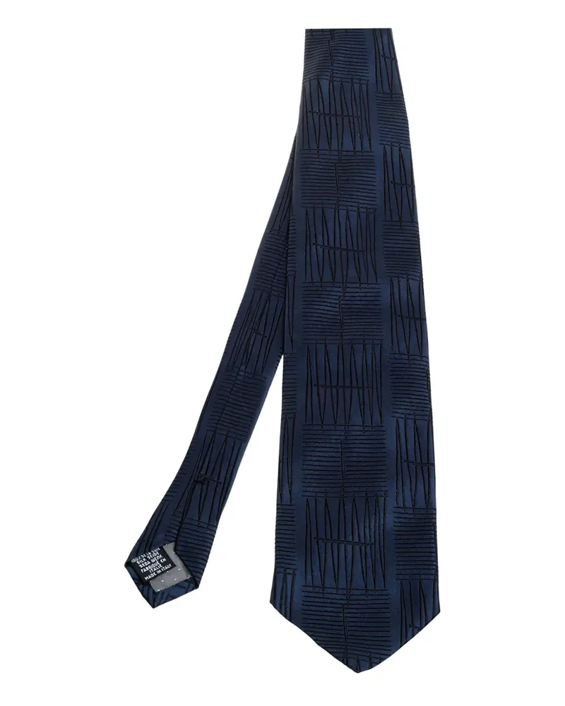 Gianfranco Ferré Gestreifte Krawatte mit Zickzackmuster - Blau Blau