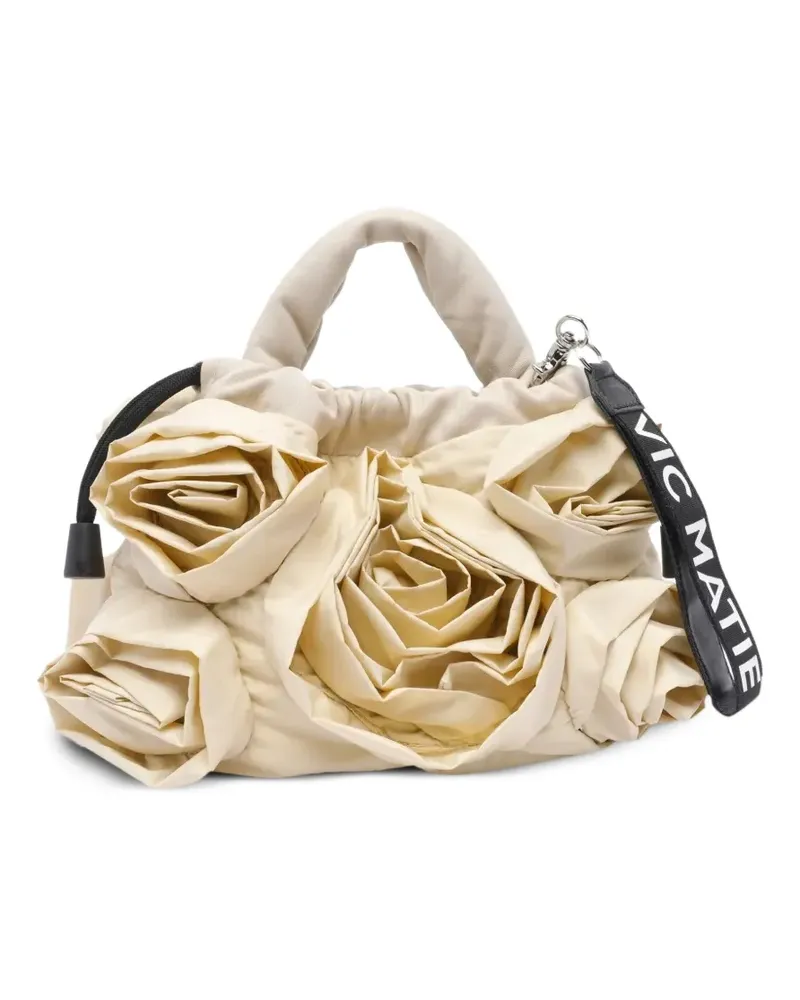 Vic Matié rose-appliqué tote bag - Nude Nude