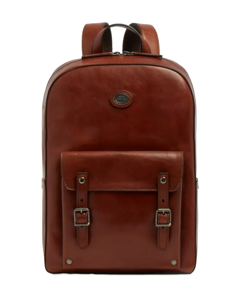 The Bridge Rucksack aus Leder mit Schnalle - Braun Braun