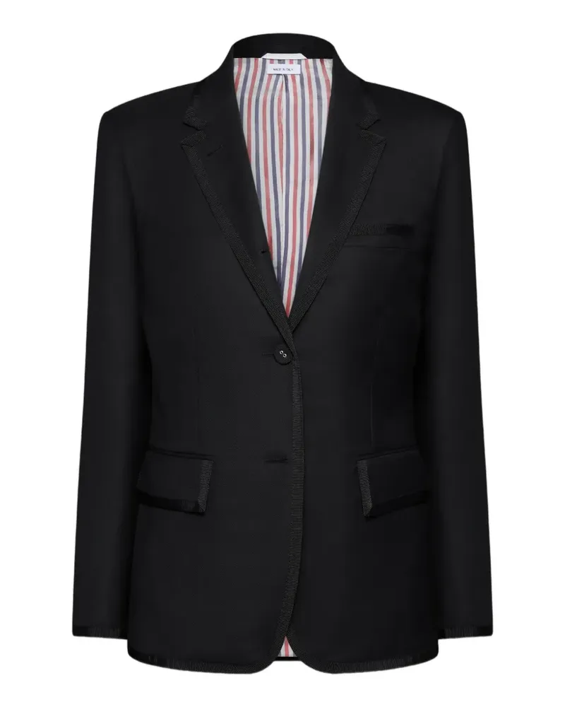 Thom Browne Super 120's Twill-Sportmantel mit Ripsband - Schwarz Schwarz