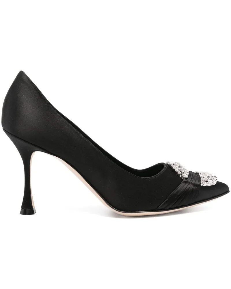 Manolo Blahnik Maida Pumps aus Wildleder 90mm - Schwarz Schwarz