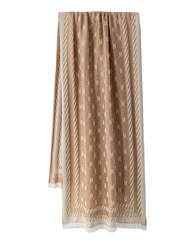 Moschino Schal mit Monogrammmuster - Nude Nude