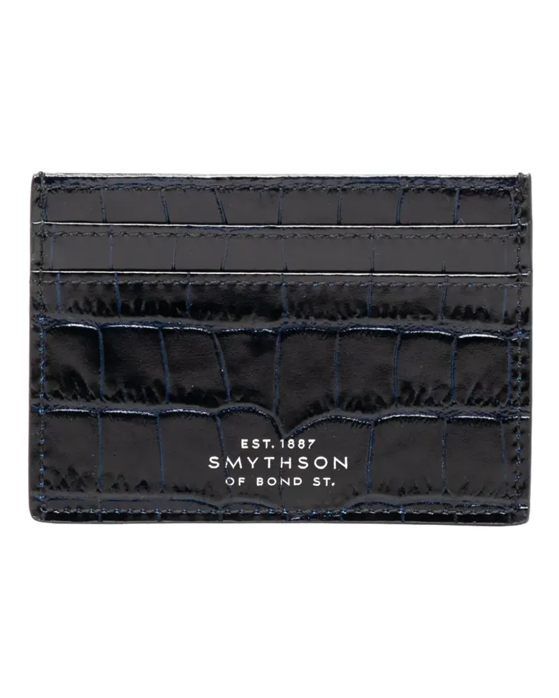 Smythson Flaches Mara Kartenetui - Blau Blau
