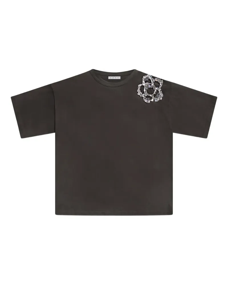 Area Blumen-T-Shirt mit Kristallen - Grau Grau