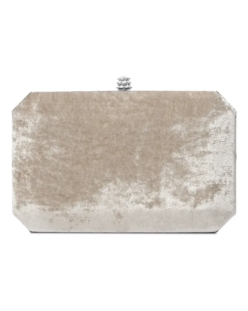 Tyler Ellis Mittelgroße Perry Clutch aus Crushed-Samt - Grau Grau