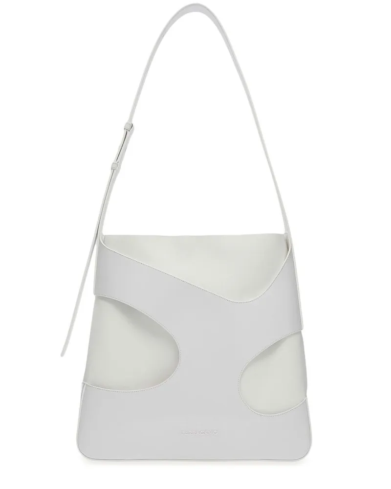 Ferragamo Strukturierte Schultertasche - Weiß Weiß
