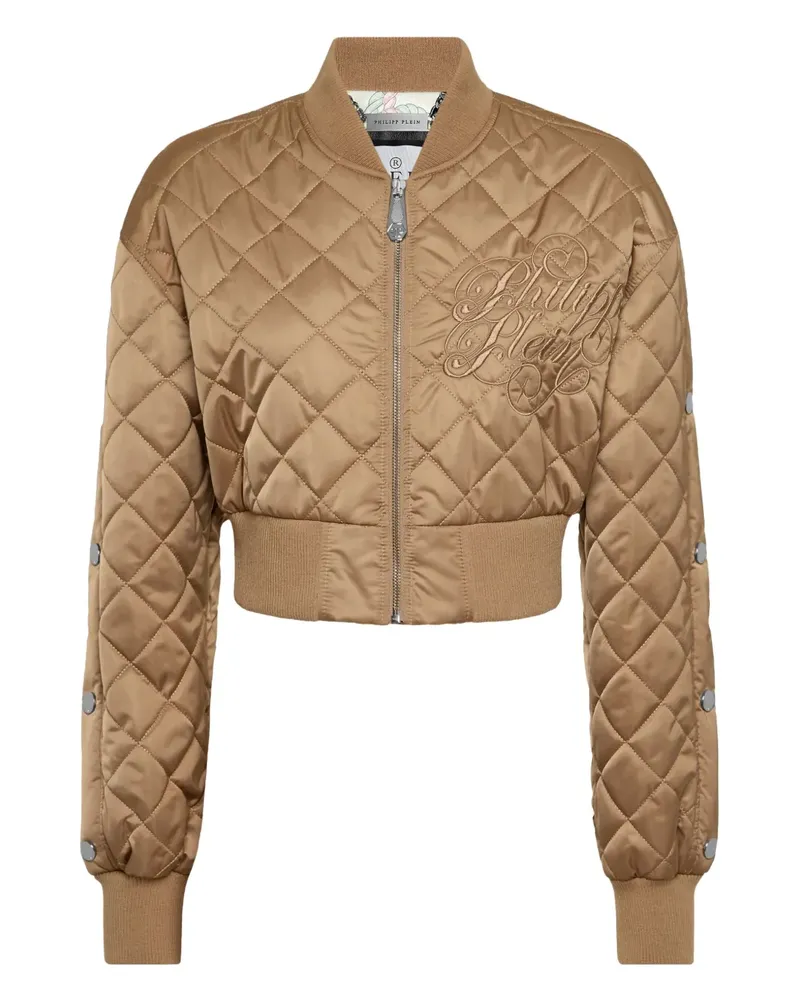 Philipp Plein Jacke mit Logo-Stickerei - Nude Nude