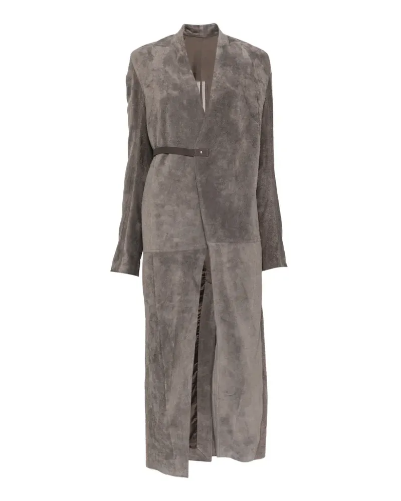 Rick Owens Gewickelter Wildledermantel - Grau Grau