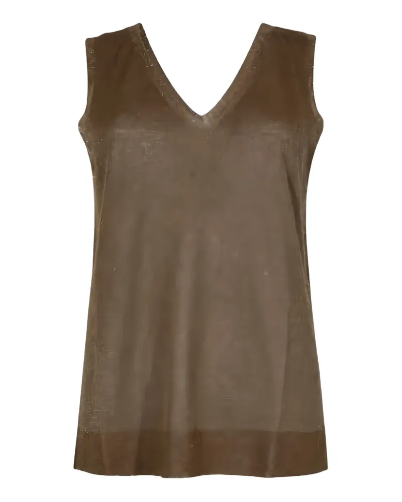 D.EXTERIOR lurex-knit V-neck top - Braun Braun