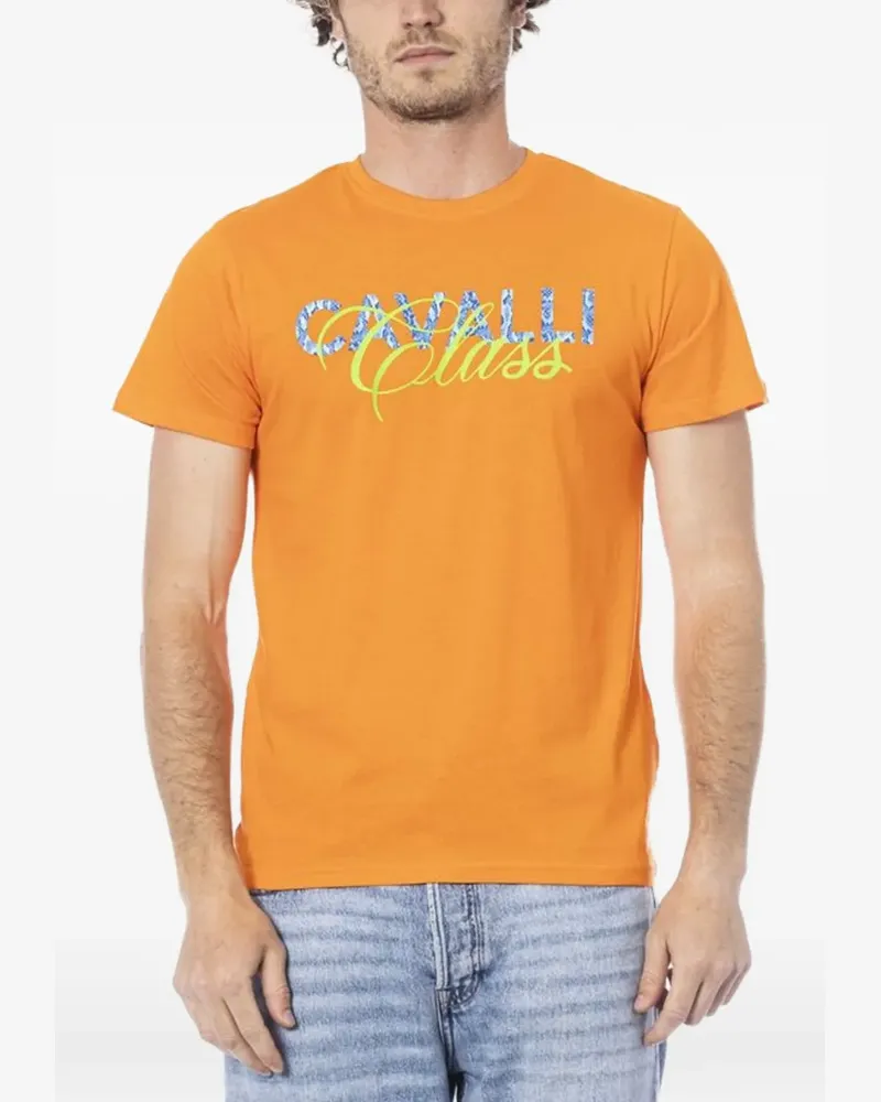 Roberto Cavalli T-Shirt mit Logo-Print - Orange Orange