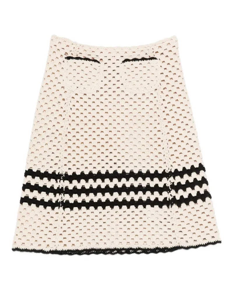 N° 21 Gestreifter Rock mit gestricktem Design - Nude Nude