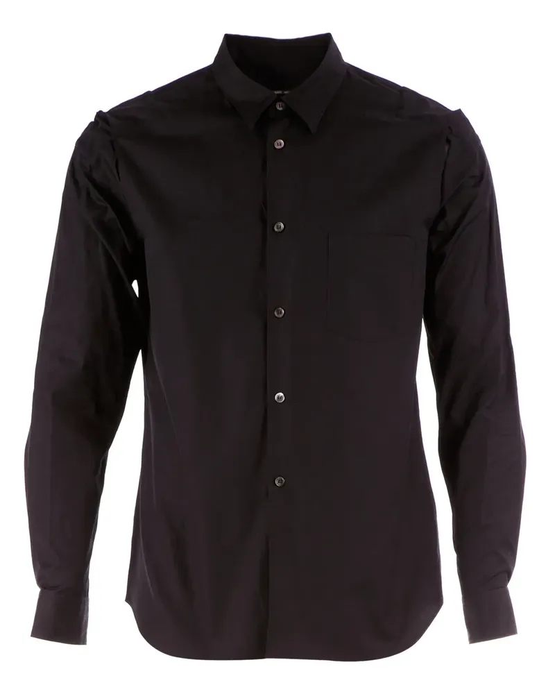 Comme des Garçons tartan check shoulder detail shirt - Schwarz Schwarz