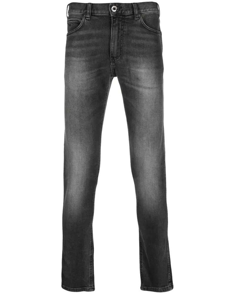Emporio Armani Skinny-Jeans mit Logo-Patch - Schwarz Schwarz