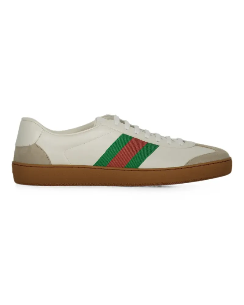 Gucci Web-stripe leather sneakers - Nude Nude
