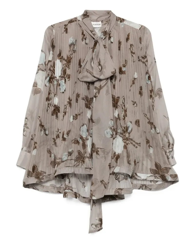 P.A.R.O.S.H. P.A.R.O H. Bluse mit Blumen-Print - Grau Grau