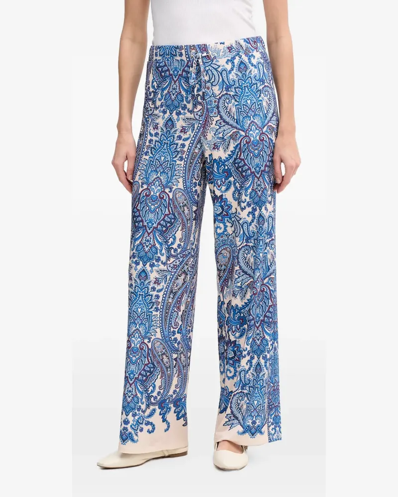 Oui  Hose mit Paisley-Print - Blau Blau