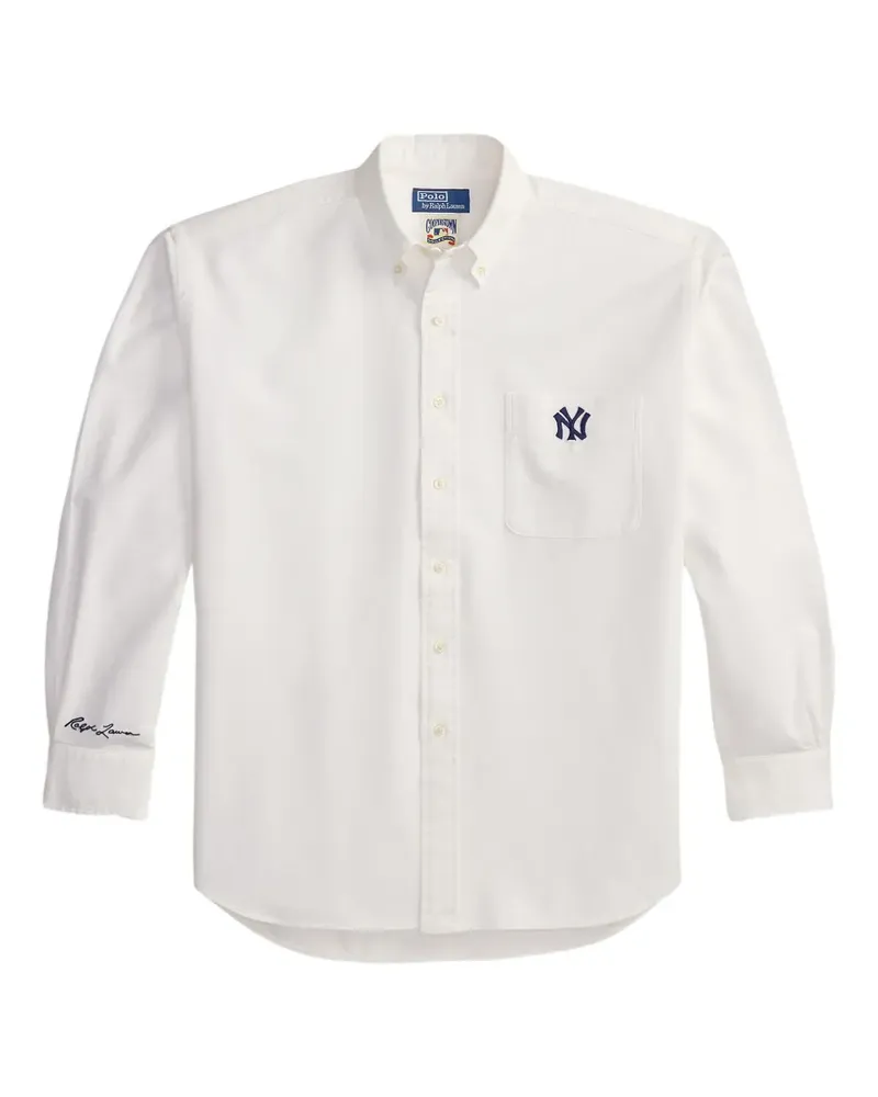 Ralph Lauren Geknöpftes Yankees Hemd - Weiß Weiß