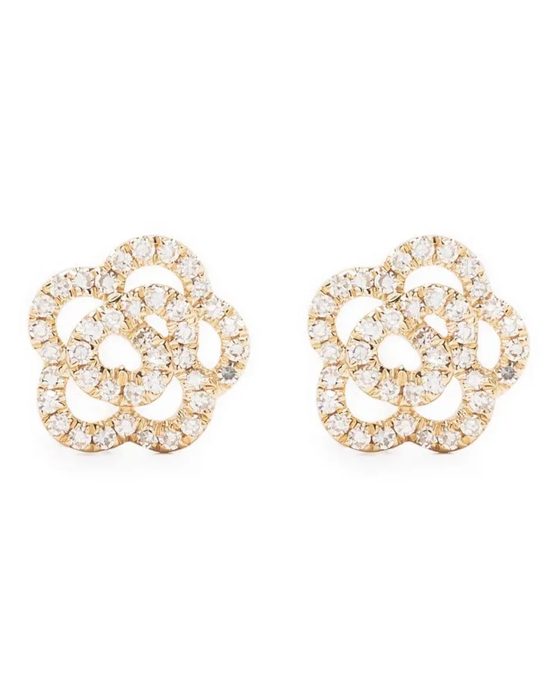 EF Collection 14kt Rose Gelbgoldohrstecker mit Diamanten Gold