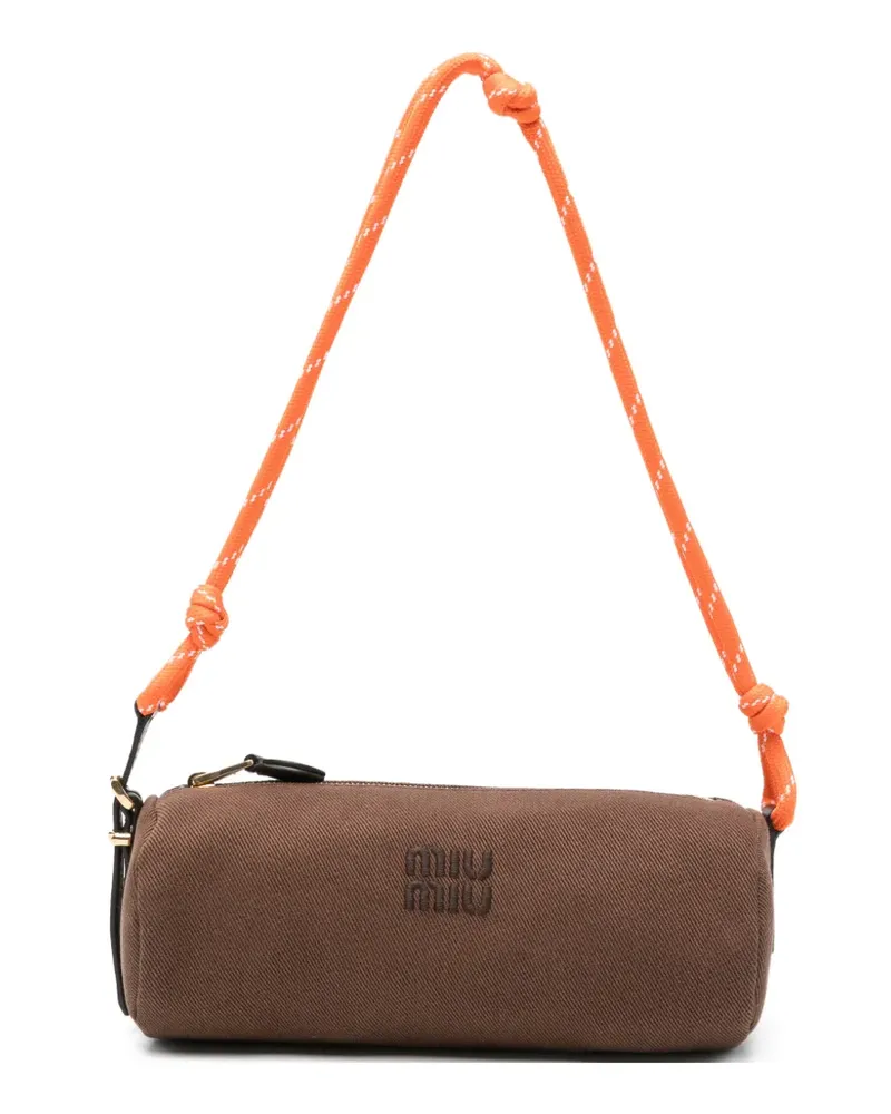 Miu Miu Gabardine cylindrical shoulder bag - Braun Braun
